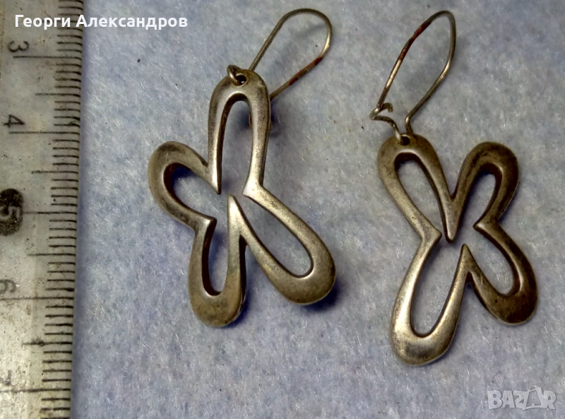 Прекрасни фешън АРТ стил СРЕБЪРНИ Обеци СРЕБРО 925 Майсторска ръчна художествена изработка, снимка 1