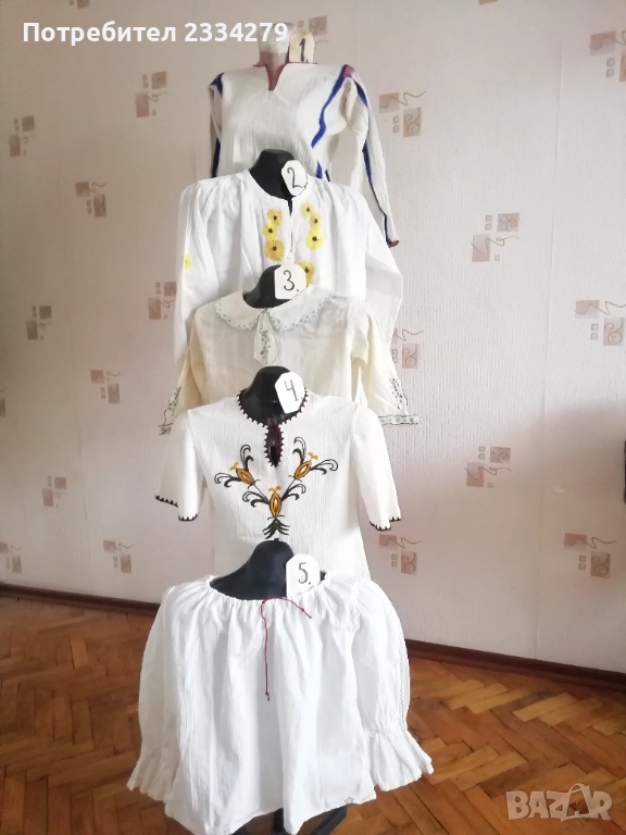 Стари женски ризи, фолклорно допълнение към народна носия. , снимка 1