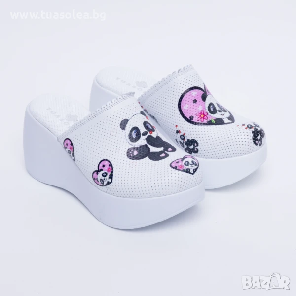 Анатомични чехли на платформа от естествена кожа | Марка Tuasolea, снимка 1