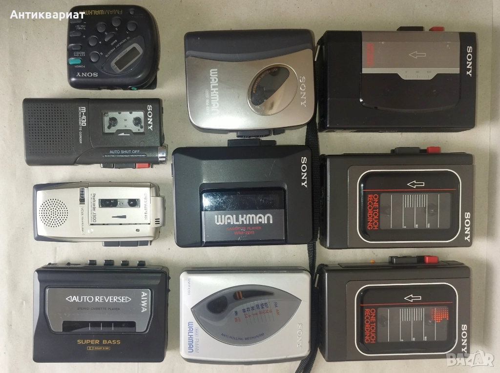 Лот десет мини касетофони, уокмени за части, снимка 1