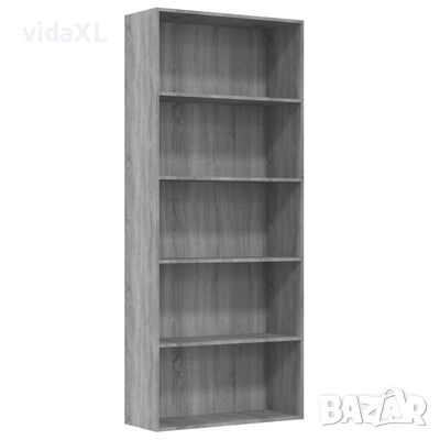 vidaXL Библиотека на 5 нива, сив сонома, 80x30x189 см, инженерно дърво)SKU:815403, снимка 1