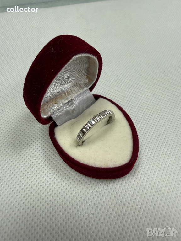 Сребърен пръстен / халка с кристали. №7767, снимка 1