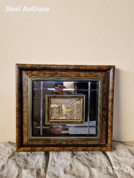 Превъзходна антикварна италианска сребърна картина , снимка 1