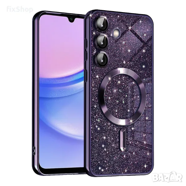 Калъф fixGuard - Luxury Glitter MagSafe - Samsung Galaxy A15 4G / A15 5G - Deep Purple, снимка 1