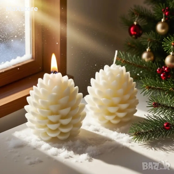 3D Шишарка Коледа Силиконов молд форма за свещи гипс сапун смола , снимка 1