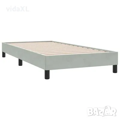 vidaXL Рамка за легло без матрак Светло сиво 80x210 cm Кадифе（SKU:4101331）, снимка 1