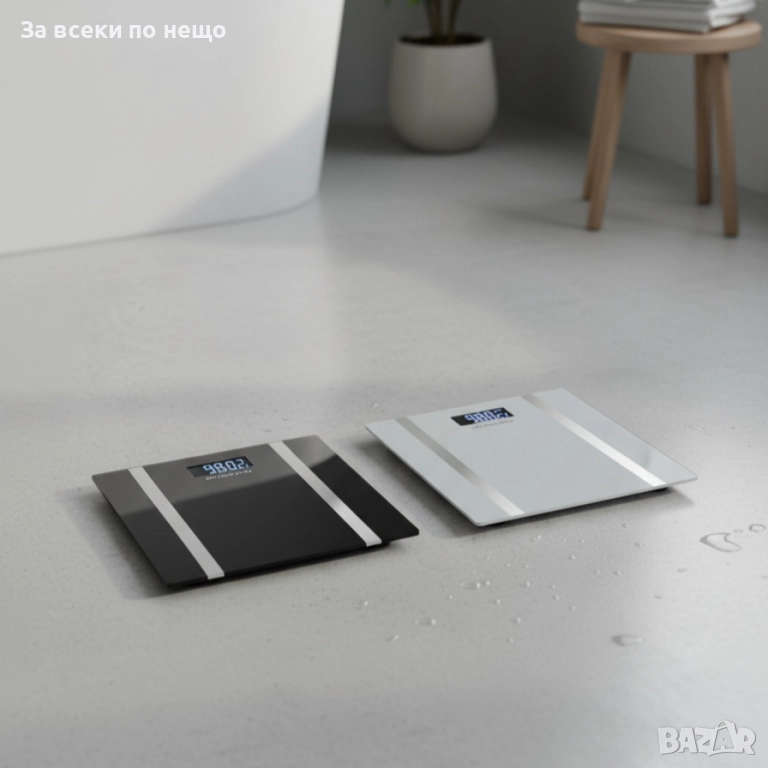 Дигитален кантар за тегло Rosberg R51650I, с Bluetooth, LCD екран, до 180кг, снимка 1