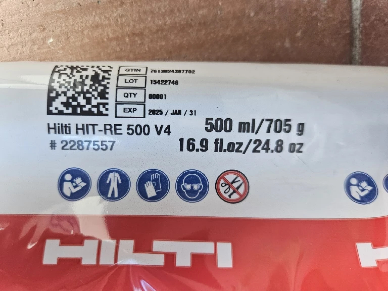 HILTI HIT RE 500 V4 Dec 24 2287557 Epoxid Injektionsmörtel 500ml | Acquisti Online su