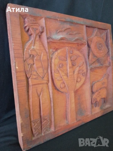 дърворезба пано 31/28/3.5 см, снимка 2 - Декорация за дома - 51324182