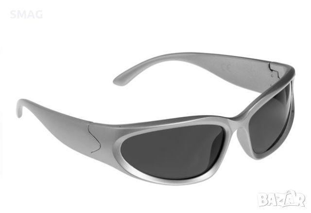 Мъжки Слънчеви очила сребърна матова рамка черни стъкла