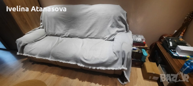 ЗА ПРЕТАПИЦИРАНЕ! Диван 3-ка с механизъм за крака, снимка 3 - Дивани и мека мебел - 53482995