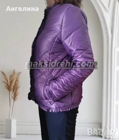 Дамско елегантно яке тип сако от промазан шушляк с къдри., снимка 2 - Якета - 52386171