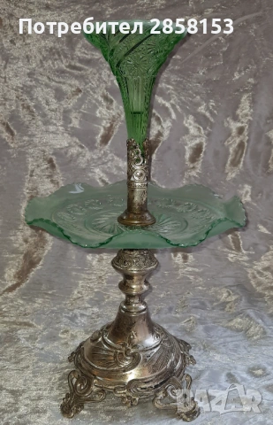 Старинна посребрена поставка Арт Деко, Epergne