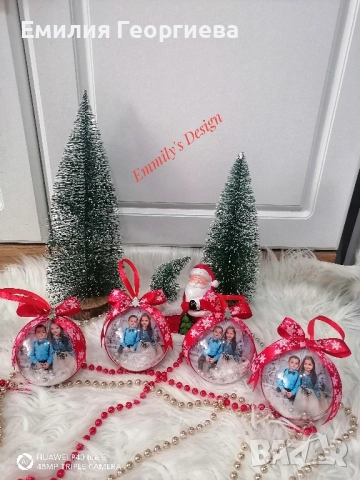 Коледни топки със снимки ♥️, снимка 11 - Коледни подаръци - 52621830