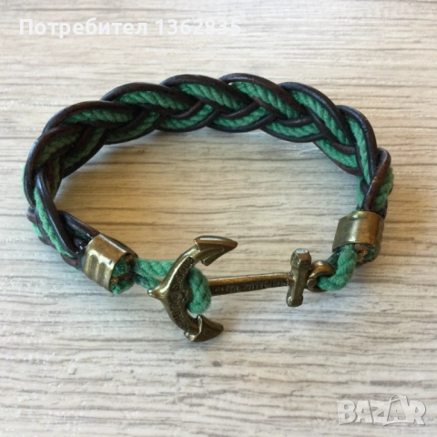 НОВА оригинална мъжка морска гривна с котва BROOKS BROTHERS от САЩ