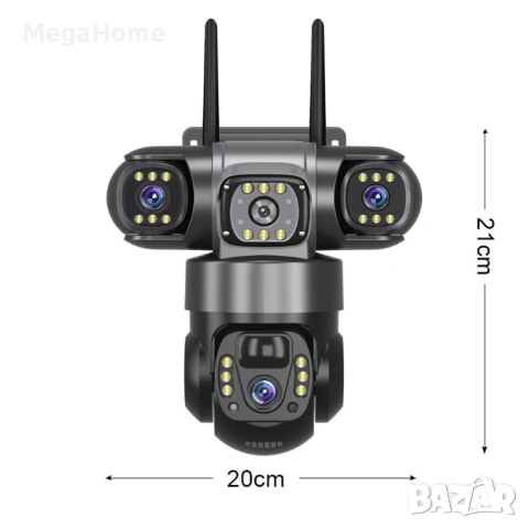 Соларна Охранителна 4G Камера Ultra HD 4K PTZ, тройна леща, 12MP, цветно нощно виждане, снимка 9 - IP камери - 53436795