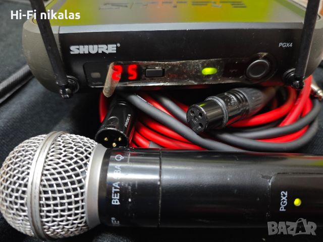 безжичен микрофон + чанта SHURE pgx4 pgx2 BETA 58A, снимка 3 - Микрофони - 45974757