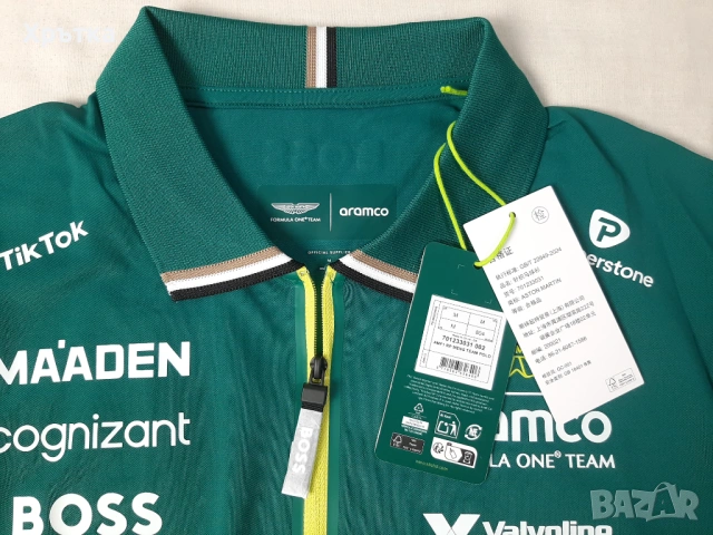 Aston Martin x Hugo Boss F1 Team Polo - Оригинална мъжка тениска с яка, снимка 8 - Тениски - 53477687