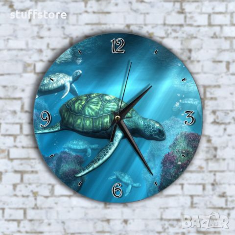 Стенен Часовник - Красиво Морско Дъно Красиви Костенурки, снимка 1 - Стенни часовници - 45634428