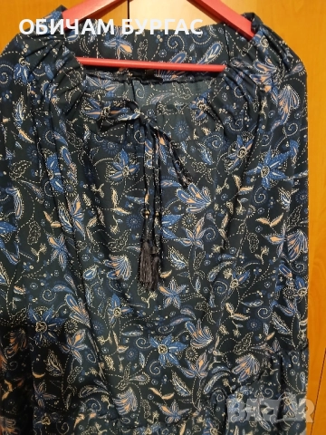 3xl КРАСИВА ДЪЛГА ЛЯТНА ПОЛА НА ВОЛАНИ В СИНИ ЦВЕТОВЕ/като нова/, снимка 2 - Поли - 51467095