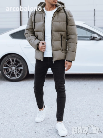 Мъжко зимно ватирано яке с качулка, 4цвята , снимка 12 - Якета - 52259354