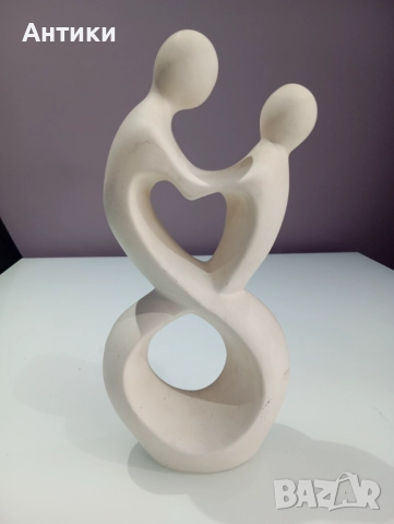 Голяма стара статуетка с влюбена двойка , снимка 13 - Декорация за дома - 52661479