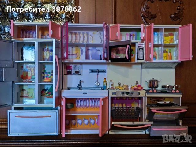 Кухня от четири модула за барби, снимка 2 - Кукли - 53657182