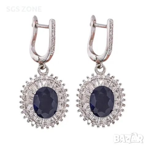 Сребърна Висулка със Сапфир, снимка 8 - Колиета, медальони, синджири - 49738745