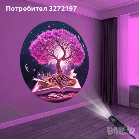 USB Захранвана LED Проекционна Светлина-Дърво на Живота, снимка 5 - Прожектори - 50387165