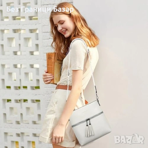 Нова Дамска чанта през рамо с много отделения и картодържач регулируема широка дръжка кросбоди, снимка 2 - Чанти - 54101340