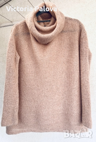 Пухкав пуловер овърсайз цвят праскова COS Швеция, снимка 5 - Блузи с дълъг ръкав и пуловери - 52429943