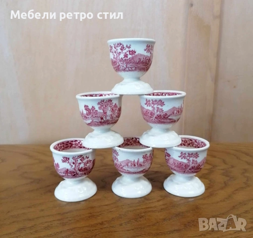 Комплект от шест броя стилни порцеланови чашки за яйца произведени от " Villeroy & Boch" 