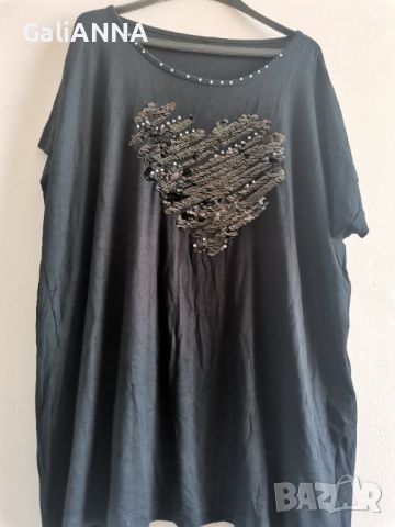 СТРАХОТНА ТУНИКА С ПАЕТИ 3XL-4XL, снимка 5 - Туники - 46551858