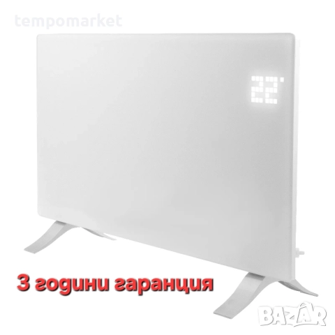 Конвектор 2000 W стъкло, Wi-Fi, тъч скрийн, цифров термостат, DENZEL - 3 години гаранция
