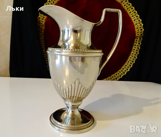 Посребрена кана за ракия,вино,стил Ампир. , снимка 4 - Антикварни и старинни предмети - 50676549