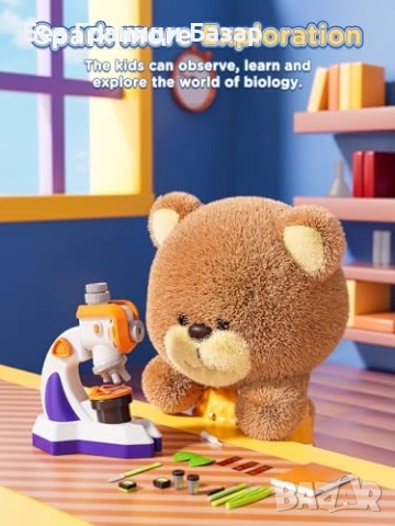 Нова играчка Детски STEM микроскоп с проектор 100X 400X 1200X комплект, снимка 2 - Образователни игри - 54045746