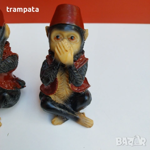 НАЙ ДОБРАТА ОФЕРТА 3 фигури маймумни , не видях,не чух , не казах, снимка 4 - Антикварни и старинни предмети - 54070053
