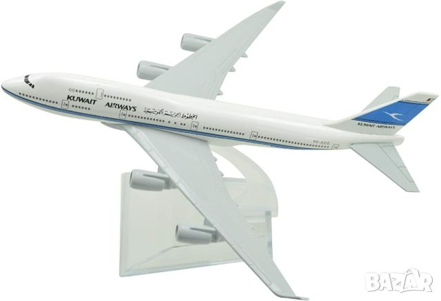 Бойнг 747 самолет модел макет Kuwait Airways метален лайнер, снимка 5 - Колекции - 45326719