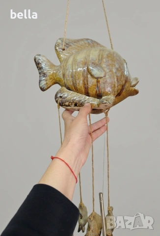 Керамичен масивен вятърен звънец -РИБИ., снимка 5 - Антикварни и старинни предмети - 54302394