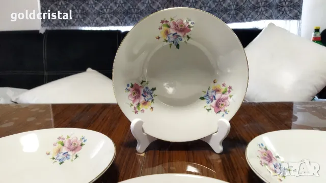 Стар български порцелан чинии дълбоки , снимка 4 - Антикварни и старинни предмети - 50092611
