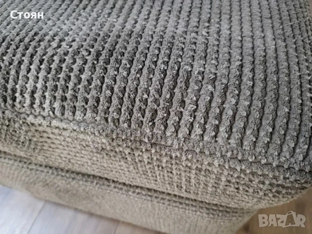  Сива табуретка от плат с функция ракла, снимка 4 - Дивани и мека мебел - 51966617