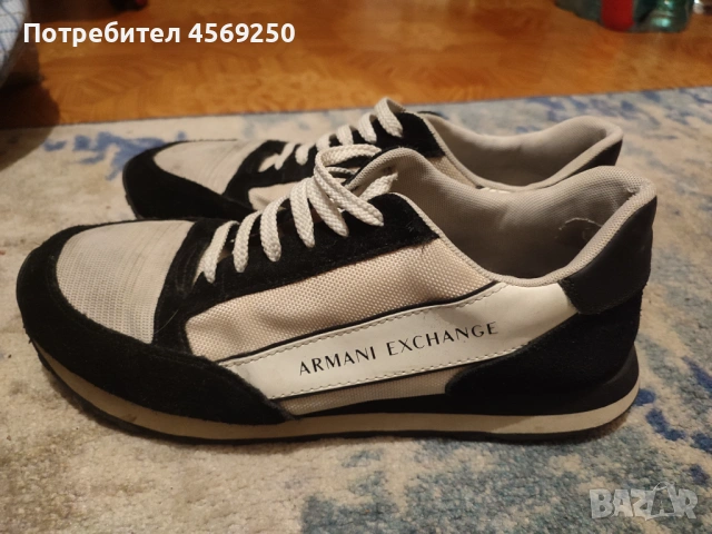 Мъжки обувки Armani exchange в бяло и черно, размер 46, в добро състояние 
