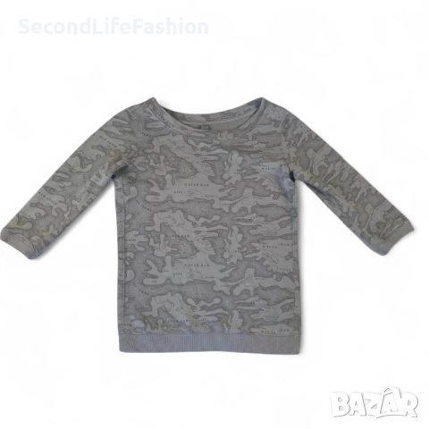 Дамска блуза с графична карта G-Star Raw размер M сива 3/4 ръкави.