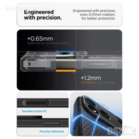 Оригинален кейс Spigen Liquid Air, За iPhone 17 Pro (6.3), Черен и Протектор , снимка 5 - Калъфи, кейсове - 51922863