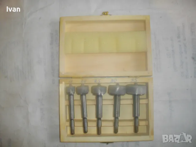 Ф15-Ф35мм НОВ НЕМСКИ КОМПЛЕКТ ГОЛЕМИ ФРЕЗЕРИ ЗА ОБЕРФРЕЗА 5 БРОЯ В ДЪРВЕНА КУТИЯ, снимка 10 - Други инструменти - 49775157