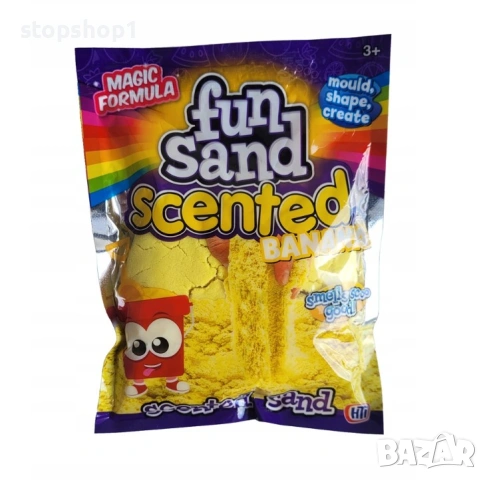 Забавен пясък с аромат на магически кинетичен пясък и аромат на жълт банан