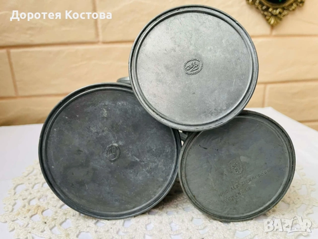 Красиви кани от цветен метал от Германия - 3 бр, снимка 8 - Антикварни и старинни предмети - 53577964