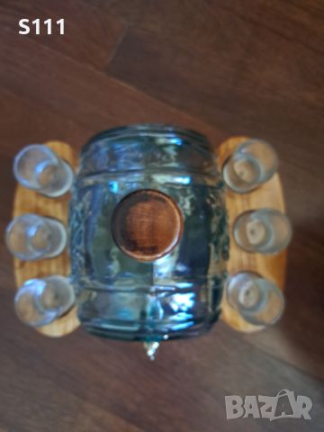 Стъклена бъчва с чешмичка и 6 чаши LANCASTER RF1071 , снимка 4 - Сервизи - 45687555