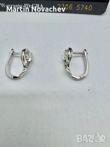 Сребърни обеци с мойсанит (Диамант) 0.5 карата, снимка 8 - Обеци - 54152335