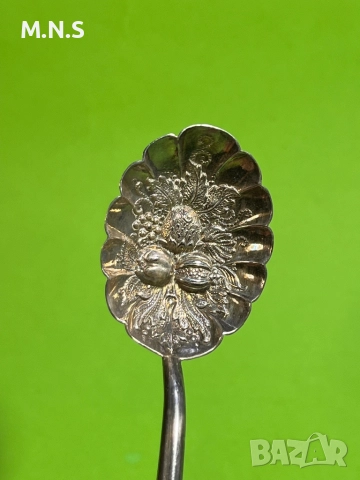 Английкса сребърна  Лъжица за сладко., снимка 6 - Антикварни и старинни предмети - 52848189